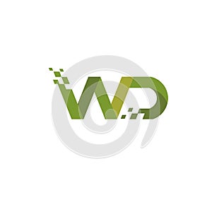 Letter WD logo digital technology style