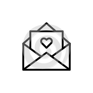Letter, wedding icon. Simple line, outline vector elements of marriage icons for ui and ux, website or mobile application