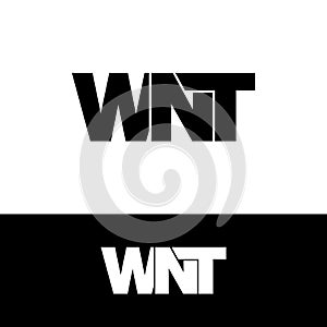 Letter WNT simple monogram logo icon design.