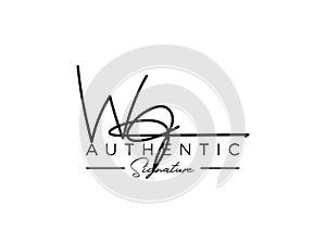 Letter WO Signature Logo Template Vector