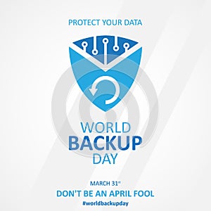 Letter World Backup Day element template design