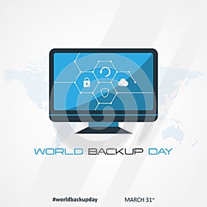 Letter World Backup Day element template design background