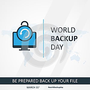 Letter World Backup Day element template design background