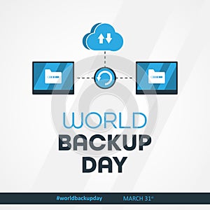 Letter World Backup Day element template design March 31st
