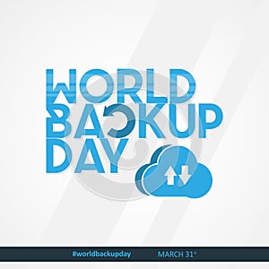 Letter World Backup Day element template design March 31st