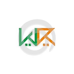 Letter wr home resident arrow up geometric logo vector