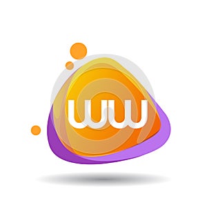 Letter WW logo in triangle splash and colorful background, letter combination logo design for creative industry, web, business and