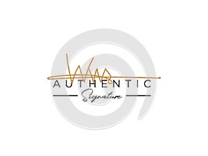 Letter WW Signature Logo Template Vector