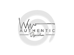 Letter WW Signature Logo Template Vector