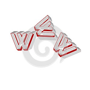 Letter WWW colorful 3D abstract background white