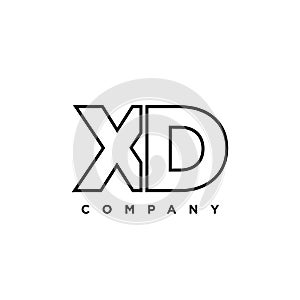Letter X and D, XD logo design template. Minimal monogram initial based logotype