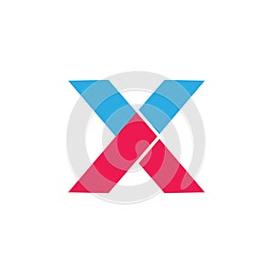 Letter x geometric arrow dynamic logo vector