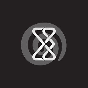 Letter x infinity chain simple overlapping logo vector