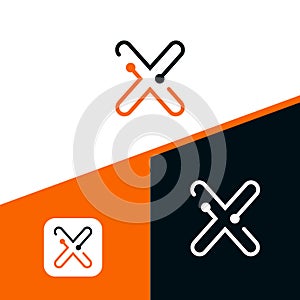 Letter X logo Design,Technology and digital dot connection logo vector