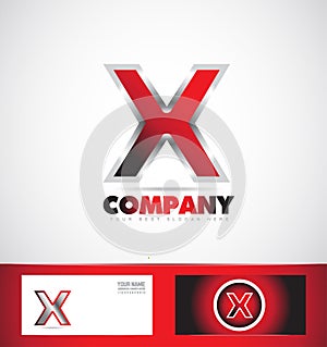 Letter X red logo metal games photo