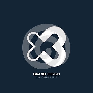 Letter Xb or Bx initial unique modern monogram logo