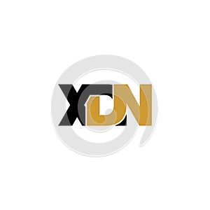 Letter XDN simple monogram logo icon design.