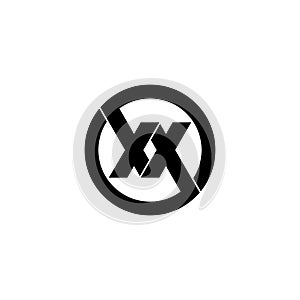 letter XX circle logo design vector