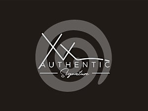 Letter XX Signature Logo Template Vector