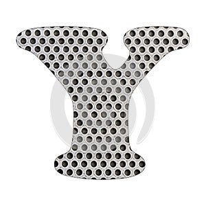 Letter Y of the alphabet - Stainless steel punched metal sheet