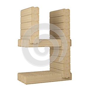 Letter Y from laminated veneer lumber