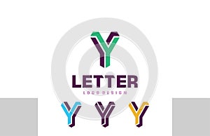 Letter Y Logo geometry optical illusion