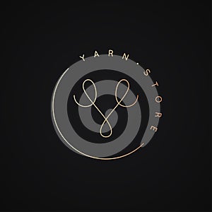 Letter Y logo. Yarn logo on black background