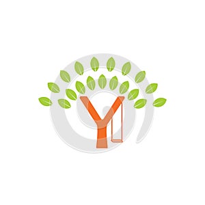 Letter y playground tree symbol vector