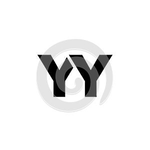 Letter Y and Y, YY logo design template. Minimal monogram initial based logotype