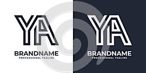 Letter YA or AY Global Technology Monogram Logo, suitable for any business with YA or AY initials