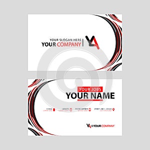 Letter YA logo in black which is included in a name card or simple business card with a horizontal template.