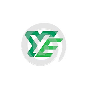 Letter YE negative space logo, YE Monogram, Initial YE Logo, YE Logo, Icon, Vector