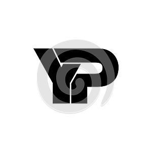 Letter YP simple monogram logo icon design.