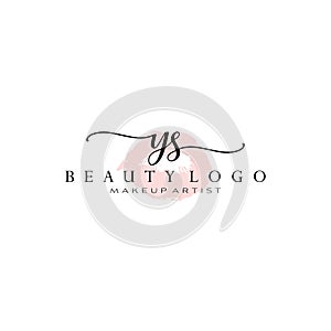 Letter YS Watercolor Lips Premade Logo Design, Logo for Makeup Artist Business Branding, Blush Beauty Boutique Logo Design,