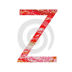 Letter Z of the alphabet made with calk drawing