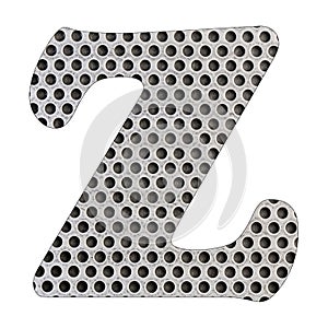 Letter Z of the alphabet - Stainless steel punched metal sheet