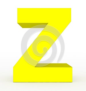 Letter Z 3d yellow isolated on white