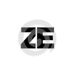 Letter Z and E, ZE logo design template. Minimal monogram initial based logotype