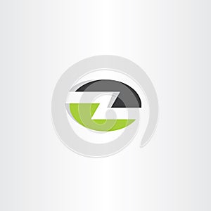 letter z elipse icon vector green black logo photo