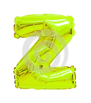 Letter z English alphabet lime color