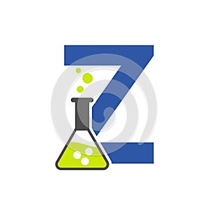 Letter Z Lab Logo Concept for Science, Healthcare, Medical, Laboratory, Chemical and Nature Symbol