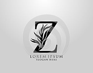 Letter Z logo Nature Leaves Logo, alphabetical leaf icon