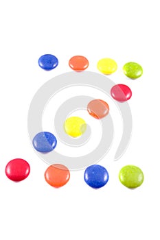 Letter Z made of colored chocolates