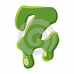 Letter Z made of green slime