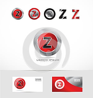 Letter Z metal red logo