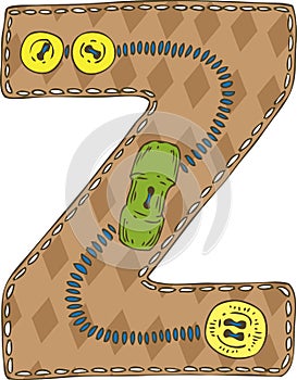 Letter Z in Patchwork Style