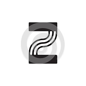 Letter z stripes logoo vector