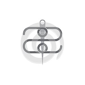 Letter z thread needle symbol logo vector