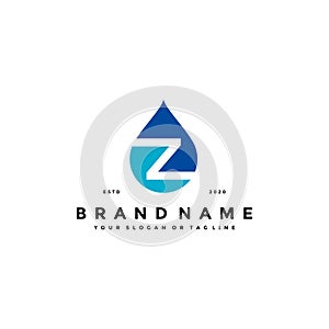 Letter Z Water Drop Logo design vector