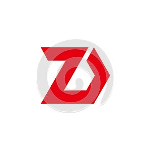 Letter zd movement geometric logo vector